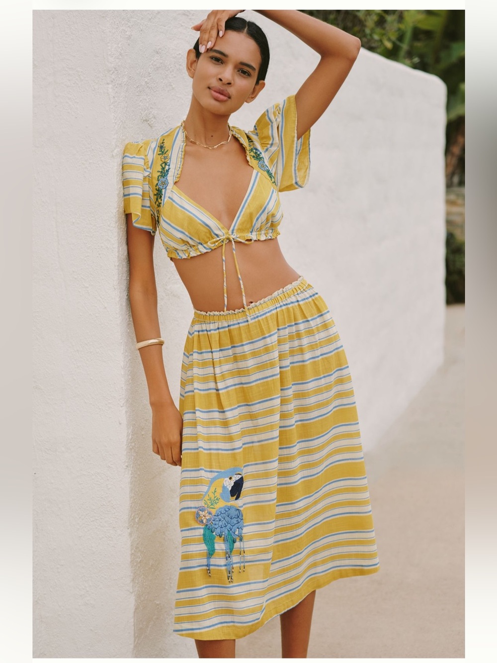NWT Anthropologie Celandine Copacabana Midi Skirt Size S *RUNS LARGE*
